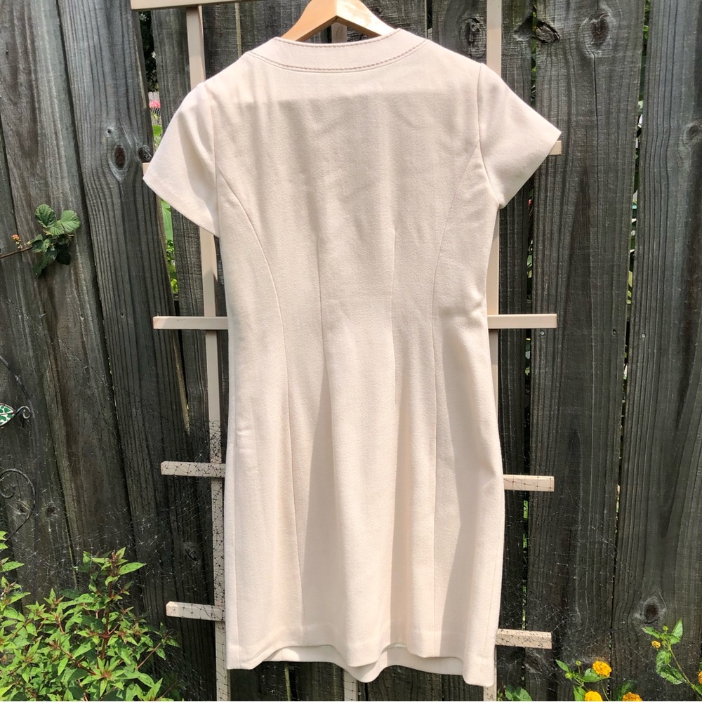 Boden Cream A-line short sleeve 100% wool dress 4R - Picture 4 of 8